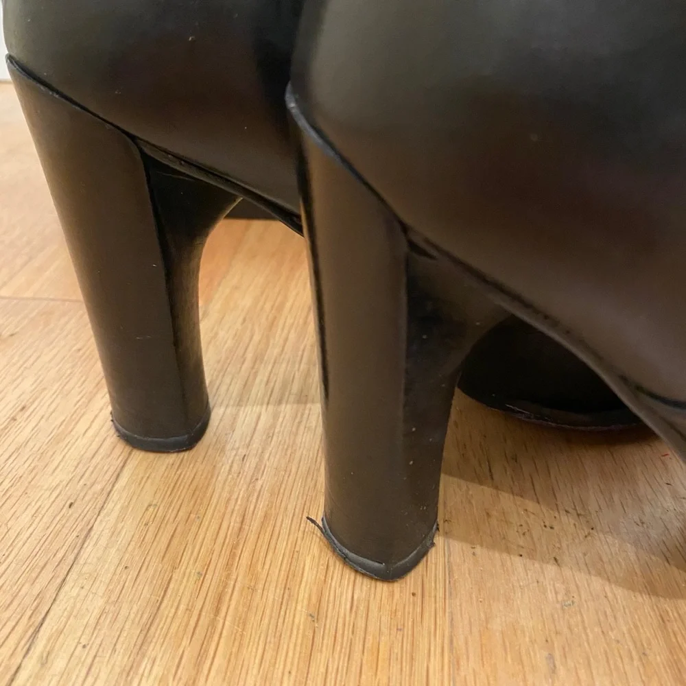 Via Spiga Black Leather Larry Calf Boots 6.5 - Picture 5 of 9